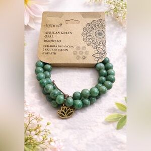 Henna African Green Opal Bracelet Set